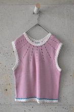 Pink frill knit vest