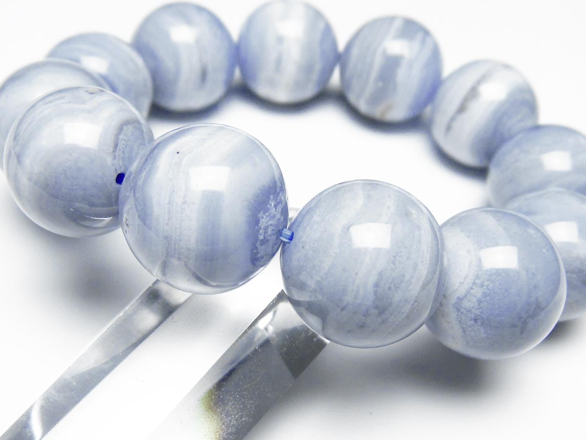 ブルーレースアゲート ブレスレット 19mm 一点物 111-52455 | 天然石