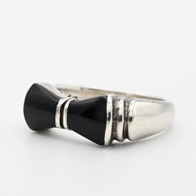 Black Onyx Inlay Fancy Top Design Ring #11.0 / Denmark