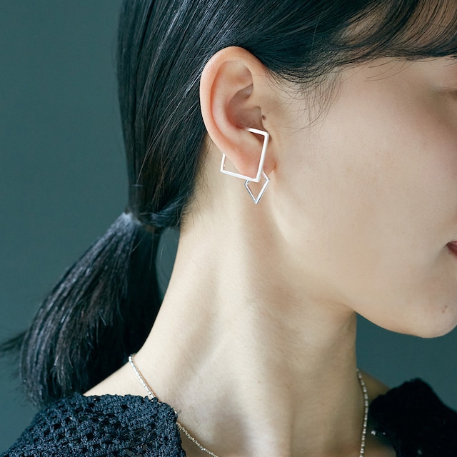 square (S) ピアス シルバー