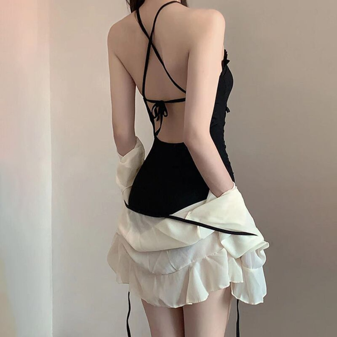qiedifeiセクシーレースワンピース水着 2s