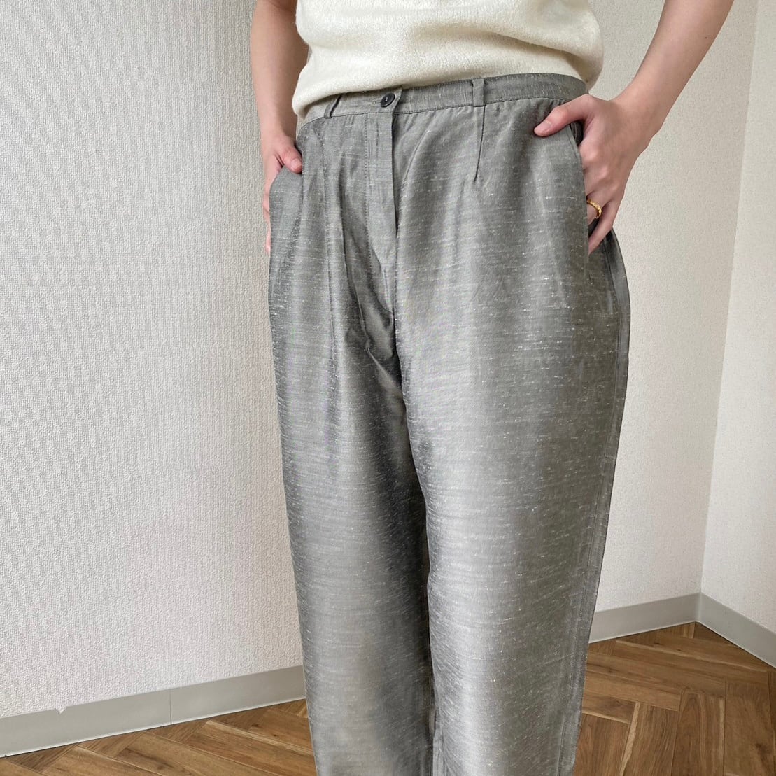 silver pants ｜ シルバー グレー パンツ スラックス 古着