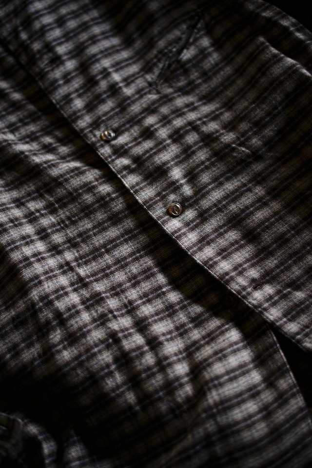 NICENESS / S.CHAD  SILK FLANNEL NARROW COLLAR SHIRT JACKET(brown)