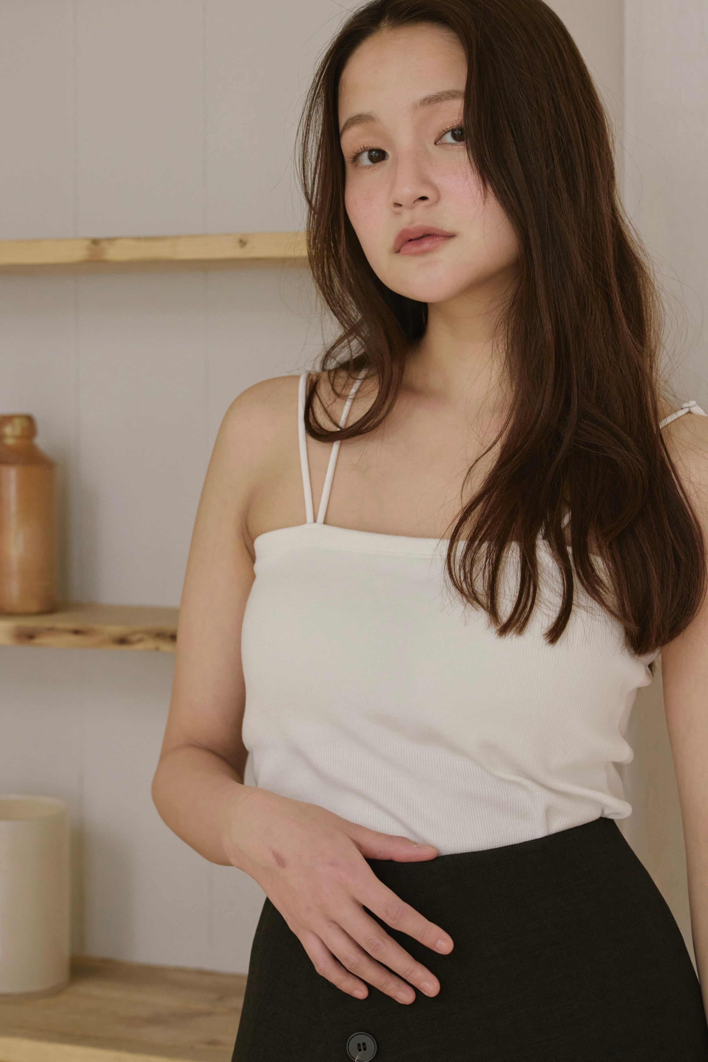 AM139029 double strap back cross camisole