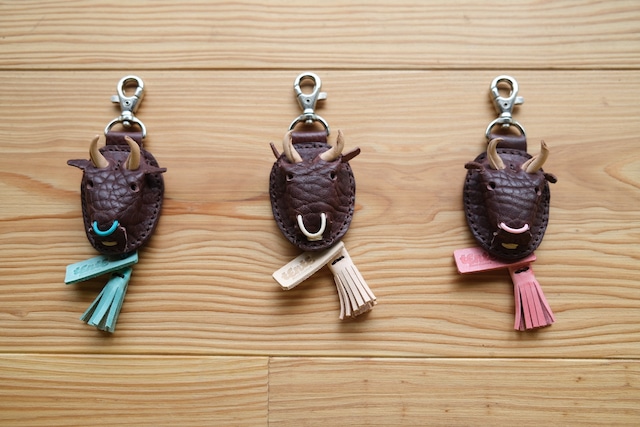 《即納》bull key holder 【burgundy】