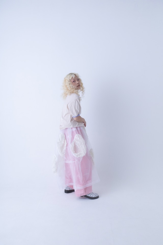 BEAR FEELS SOLID RIBBON ORGANDY SKIRT / F2