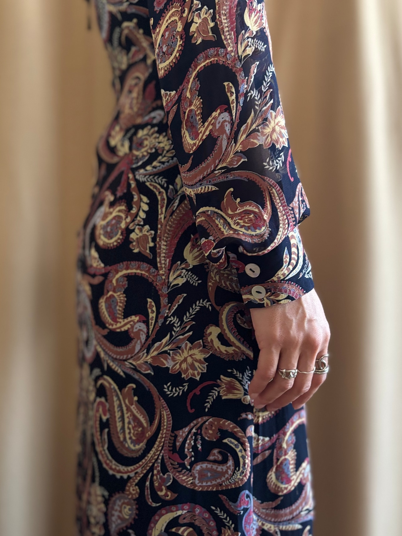 paisley sheer import maxi dress-5242-5