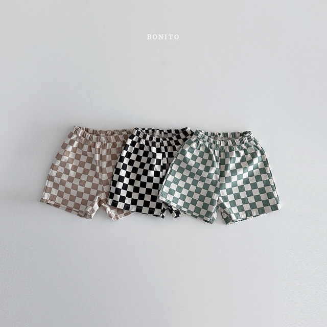 【即納】BONITO checkerboard shorts 24sp (韓国子供服 チェッカーショートパンツ)