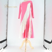 社交ダンス 衣装 ワンピース ドレス ピンク レース パーティドレス SORELI ソレリ 日本製 ピンク系 ホワイト系 柔らかい ダンス パーティ 発表会 ピンク ワンピース レースドレス パーティー服 社交ダンス服 ダンスウェア かわいい レディース 衣装発表会 おしゃれ 上品 フェミニン 柔らかい生地 日本製 レディースファッション