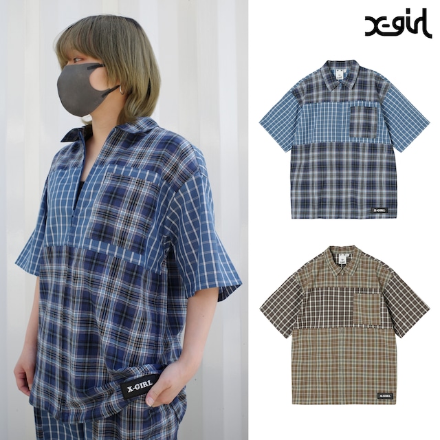 【X-girl】PLAID ZIP UP SHIRT【エックスガール】