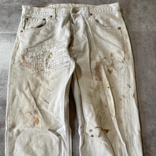 【W34 L36】 USA製 levi's white リーバイス 501 詳細写真5