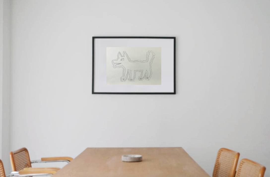 TOMO TANAKA #11 "野生" black wooden frame 63㎝ × 93㎝付き ( LL )