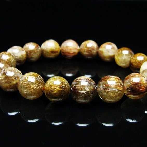 キャッツアイルチルクォーツ ブレスレット 11mm ルチルクォーツ ブレス 一点物 メール便可 [M便 1/10] 111-45766