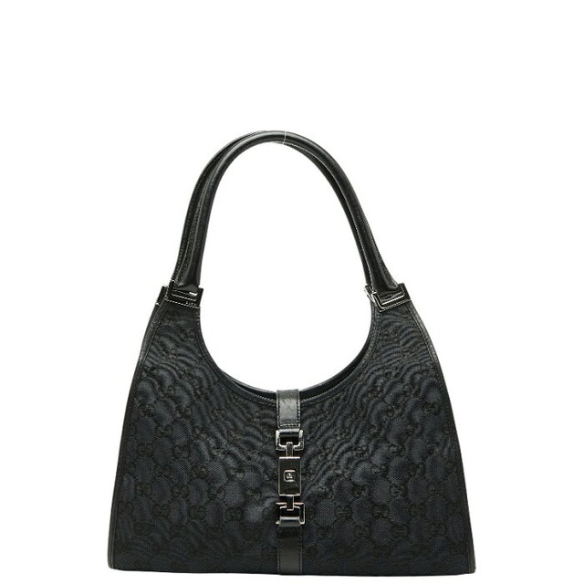 グッチ GGキャンバス ジャッキー ハンドバッグ ショルダーバッグ 002 1067 001364 ブラック キャンバス レザー レディース GUCCI 【中古】