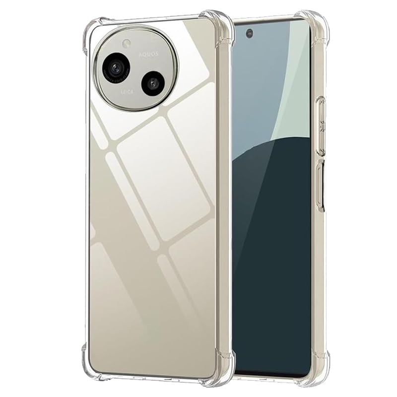 Nutmeg AQUOS R9/AQUOS R10 用の ケース クリア ドロップ防止シェル 落下防止 耐衝撃 透明TPU 軽薄 aquos r9 SH-51E SH-M28 SH-51F カバー スマホケース スマホカバー ストラップホール付 高い透明度 携帯に便利 指紋防止 黄変防止 落下防止 耐衝撃 傷つけ防止 保護ケース