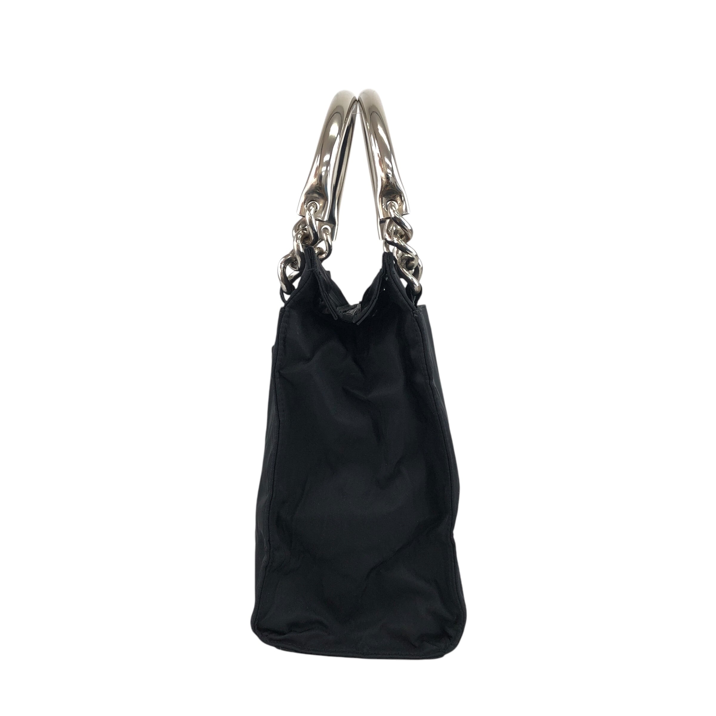 PRADA プラダ ハンドバッグ ブラック シルバー トライアングルロゴ