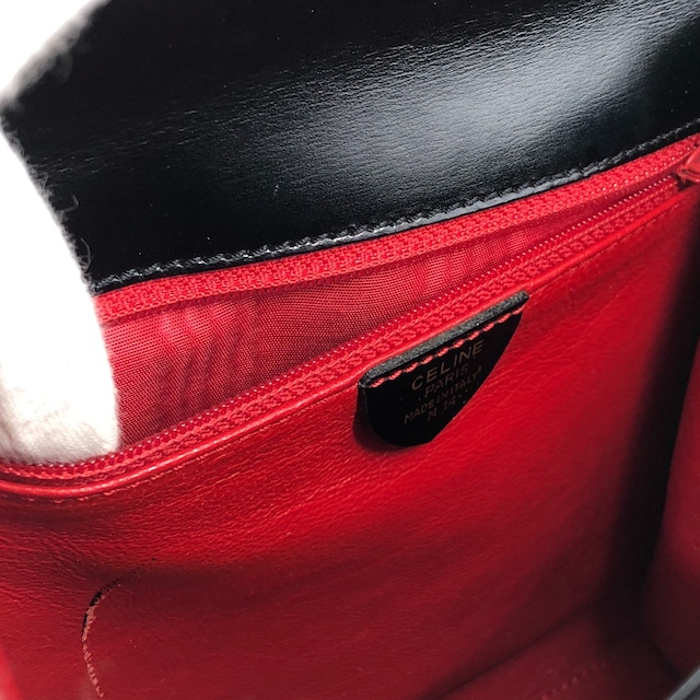 CELINE セリーヌ ショルダーバッグ ブラック ガンチーニ レザー 2way vintage ヴィンテージ オールド fewxy6