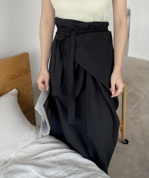 《即納商品》moire wrap skirt (ivory / black)