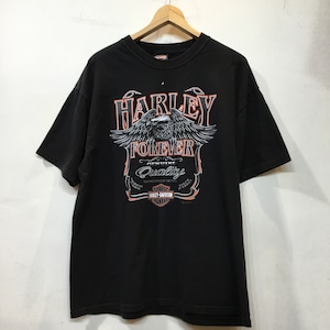USA製 Harley-Davidson ハーレーダビッドソン 半袖Tシャツ 黒T バイク 両面プリント ハーレーT バイクT バイカーT 古着 gr-164