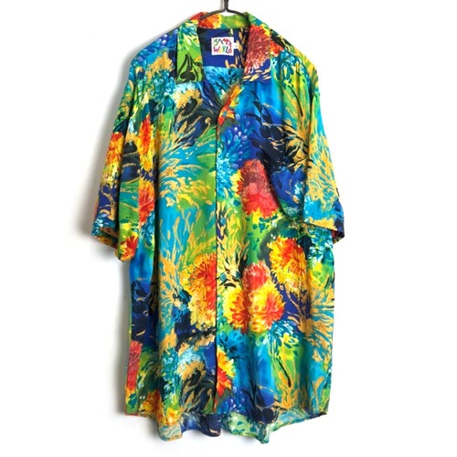 [JAMS WORLD] Vintage Flower Pattern S / S Rayon Shirt [1980s-] Vintage Short Sleeve Rayon Shirt