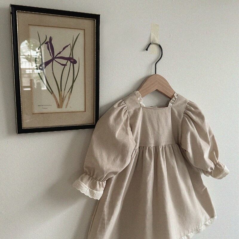 【BABY&KID】レース無地ワンピース