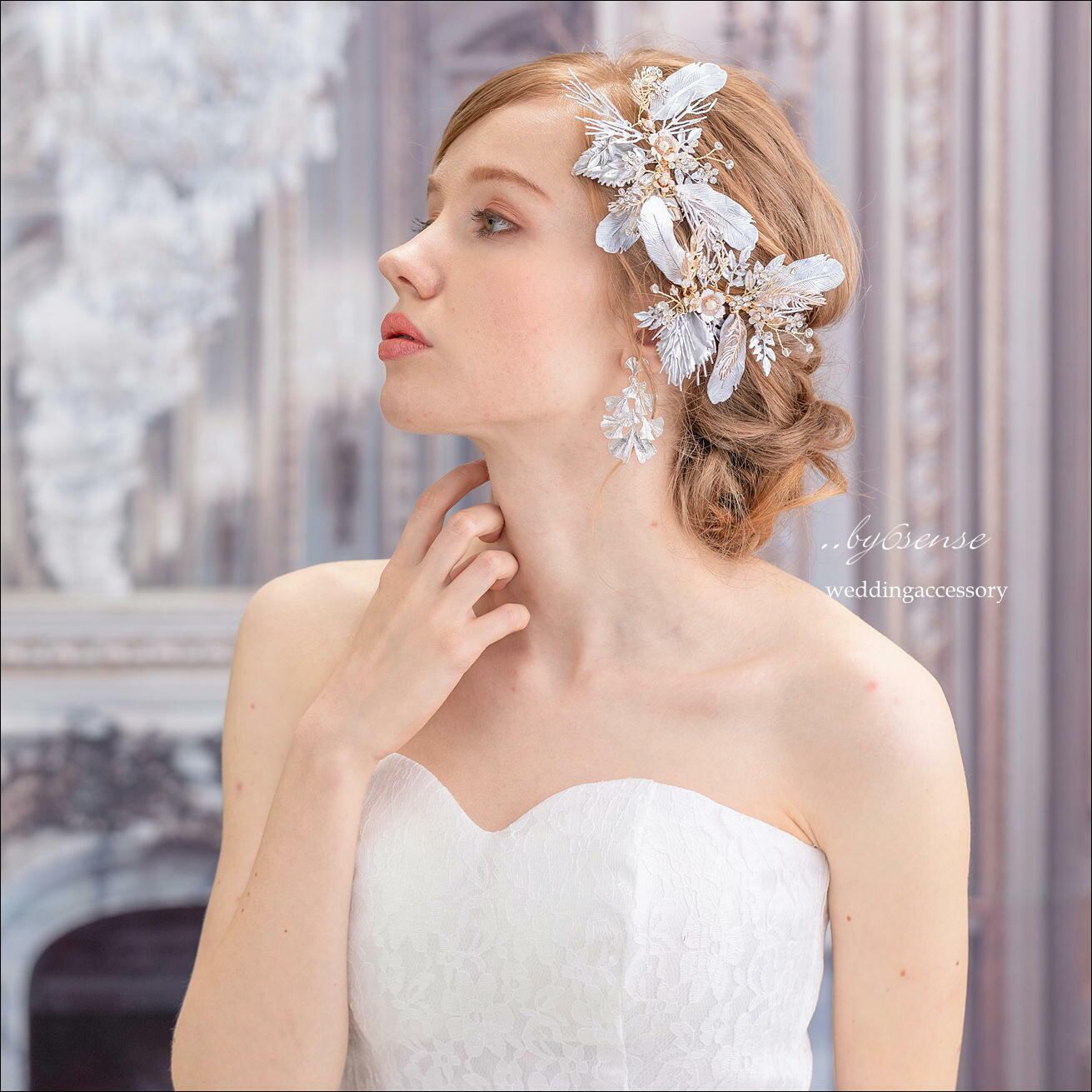 2点セット ウェディングアクセサリー クラシカルリーフ ヘッドドレス クリップタイプ Hd0144 By6sense ウェディングアクセサリー専門店 ブライダルアクセサリー