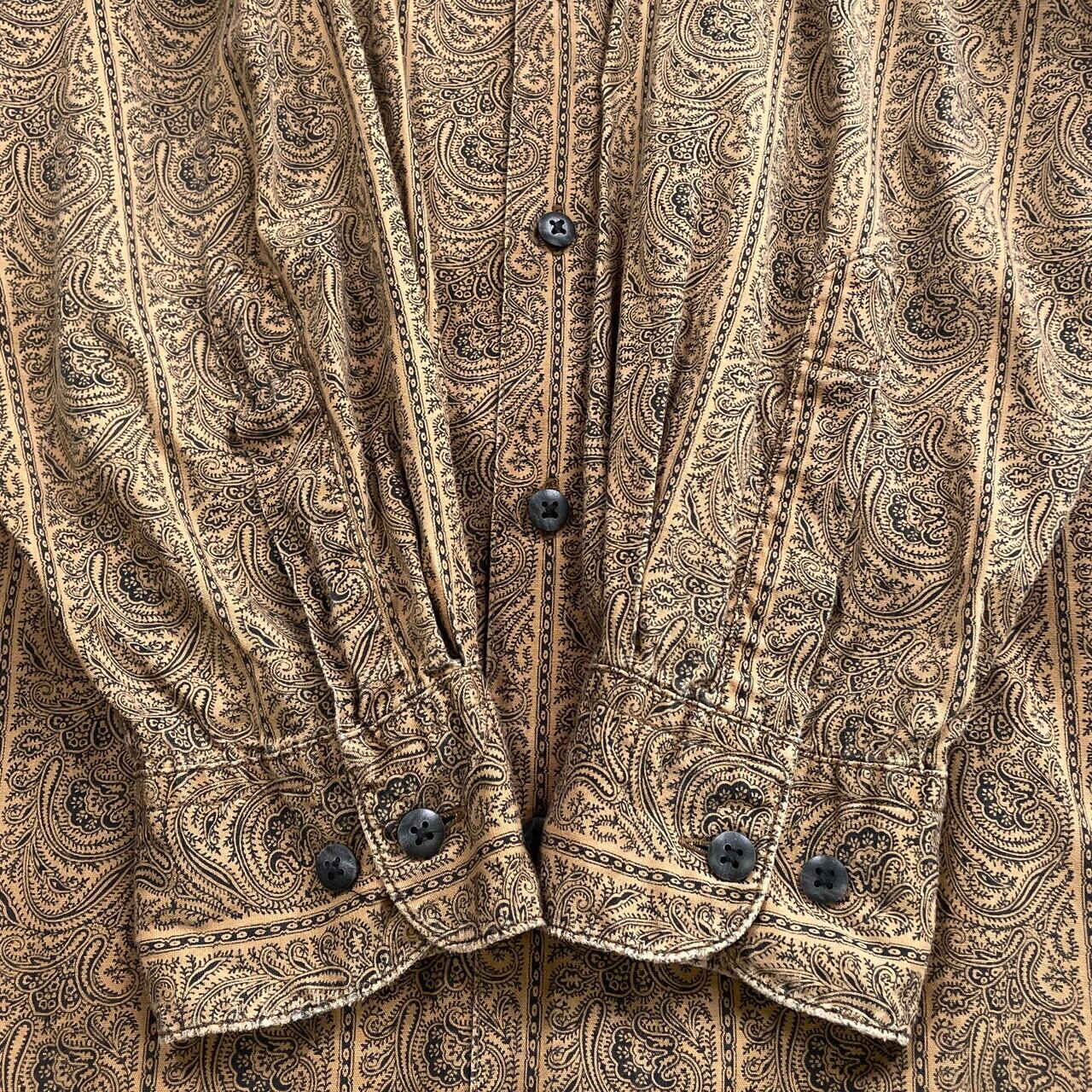 90年代 GAP オールドギャップ 長袖 ペイズリー柄シャツ メンズM相当