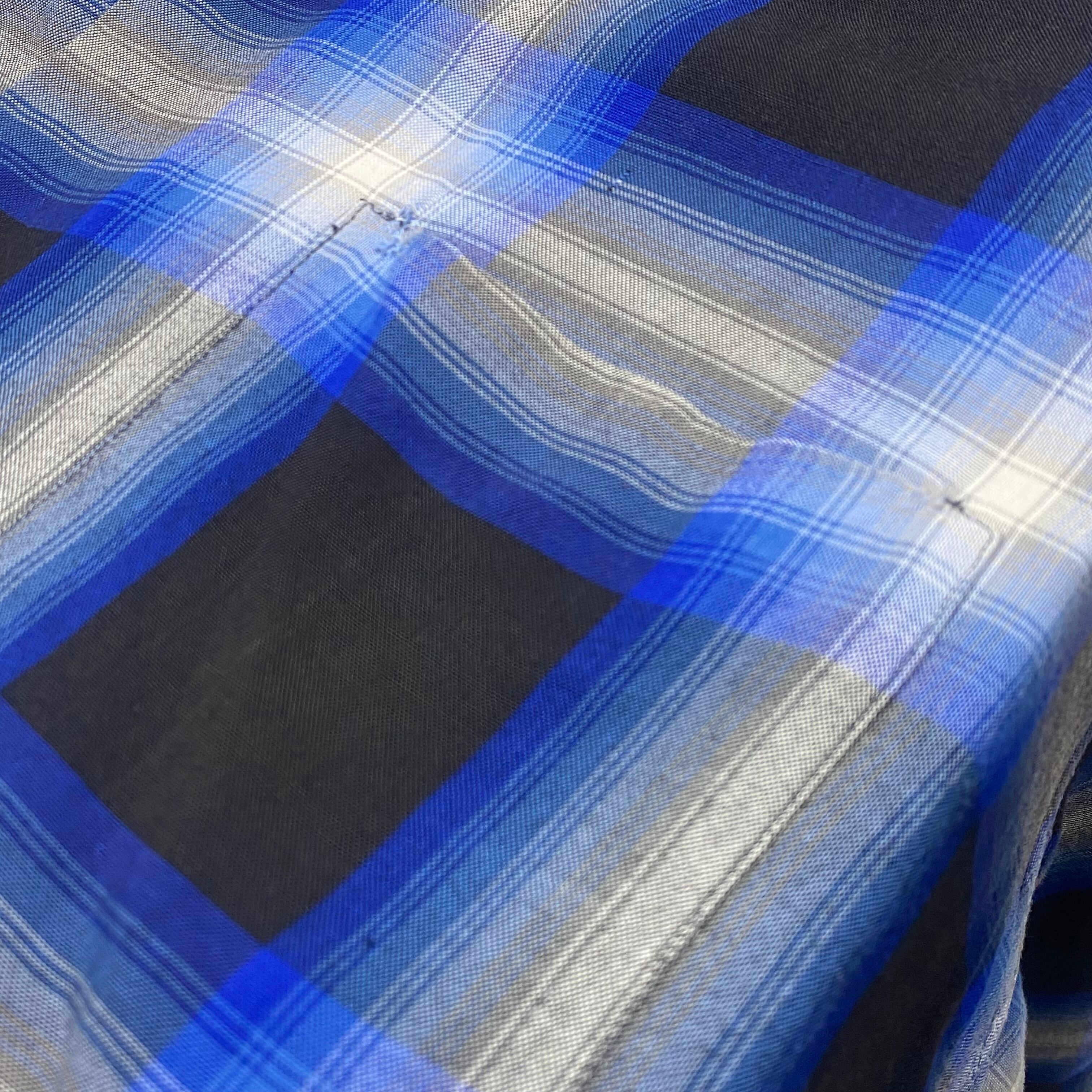 60s TOWNCRFT Ombre Check Rayon Shirt 60年代 タウンクラフト