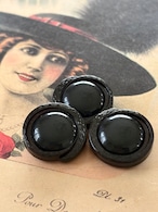 20mm Japanese ヴィンテージボタン カボション プラスチックボタン ブラック アクセサリーパーツ 装飾材 カルトナージュ