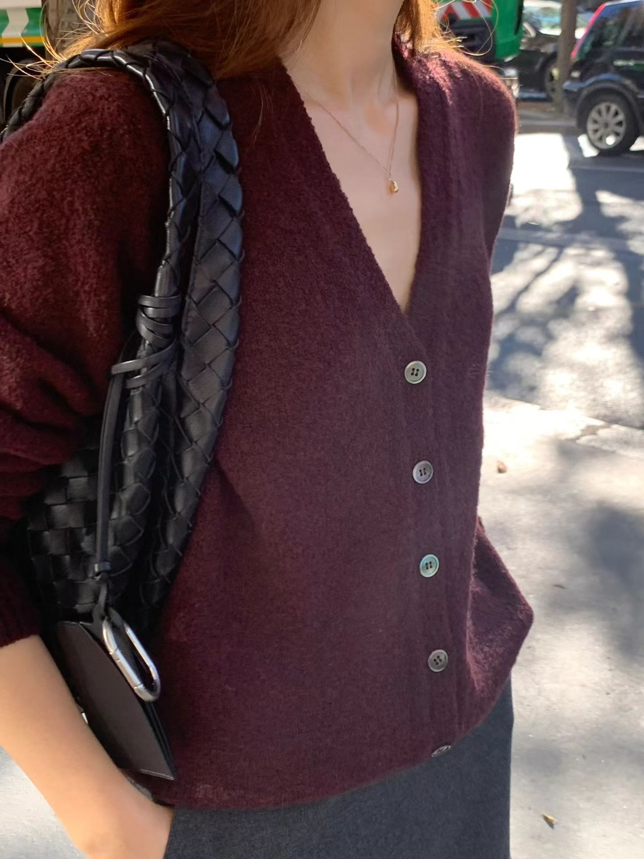 (予約) ounce / Bokashi wool boucle cardigan 2color