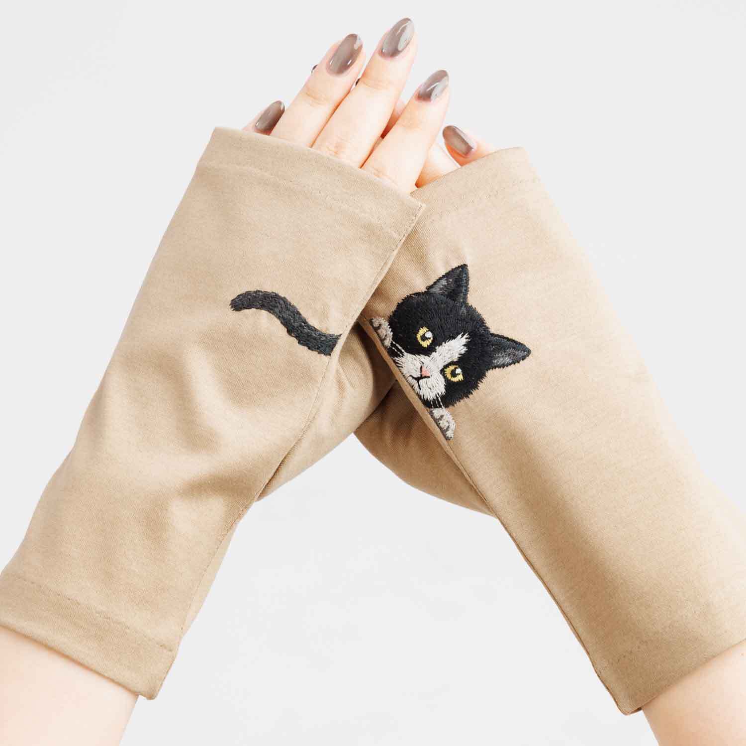 春夏限定】ハチワレ猫の刺繍／ショート・ロング／東かがわで一貫製造