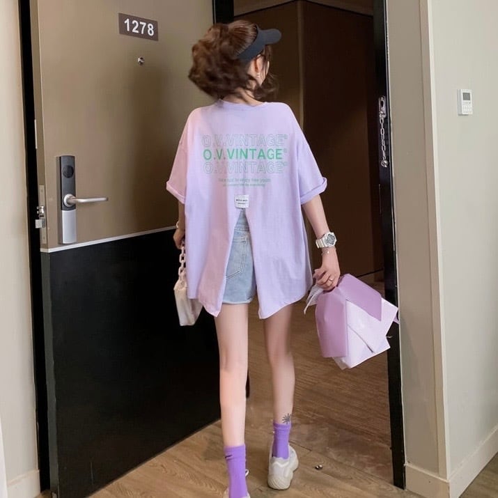 Tシャツ 半袖Tシャツ トップス レディース 半袖 ラウンドネック 文字