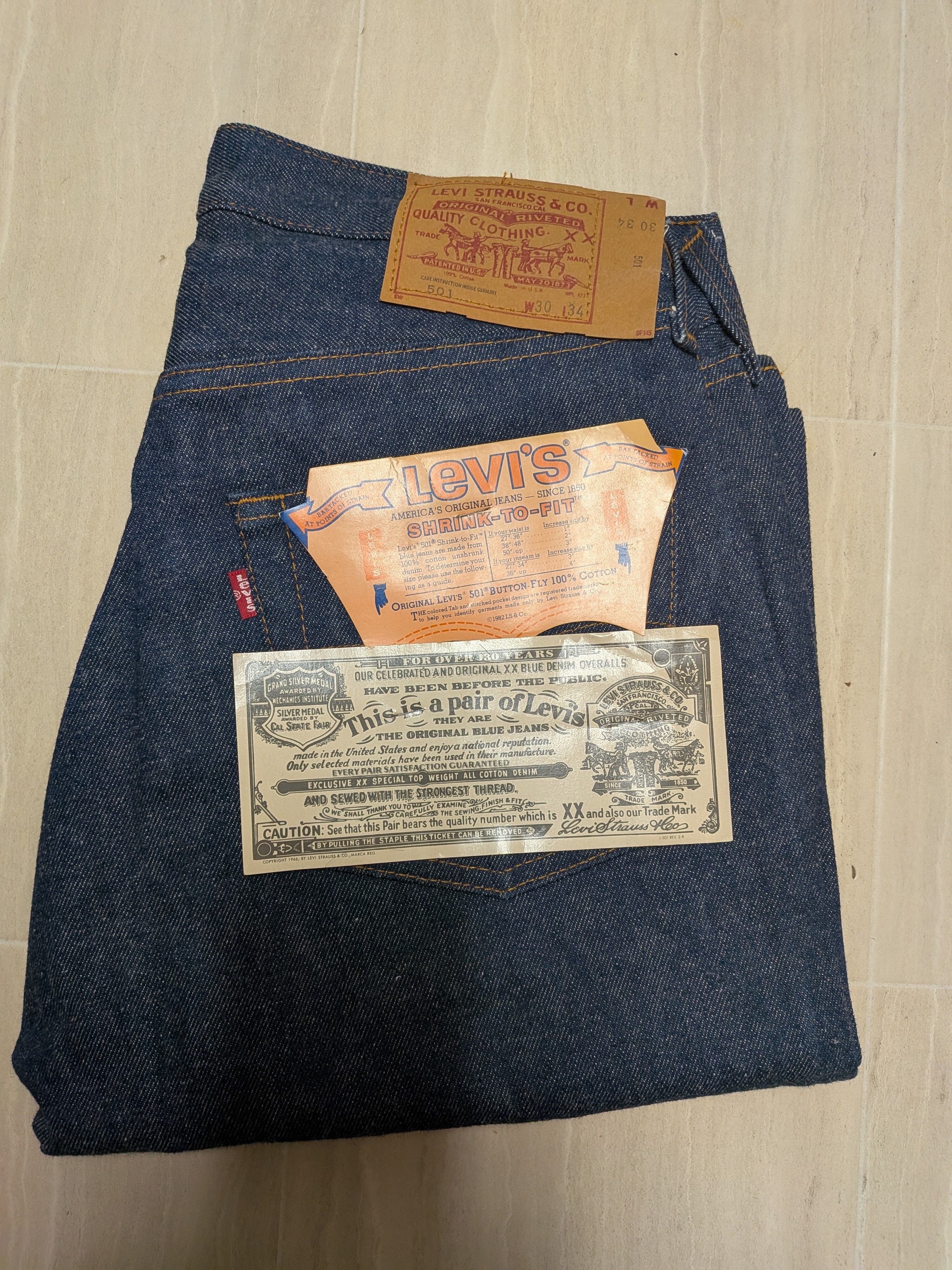 希少 80's 内股シングル Levi''s リーバイス 501 デッドストック