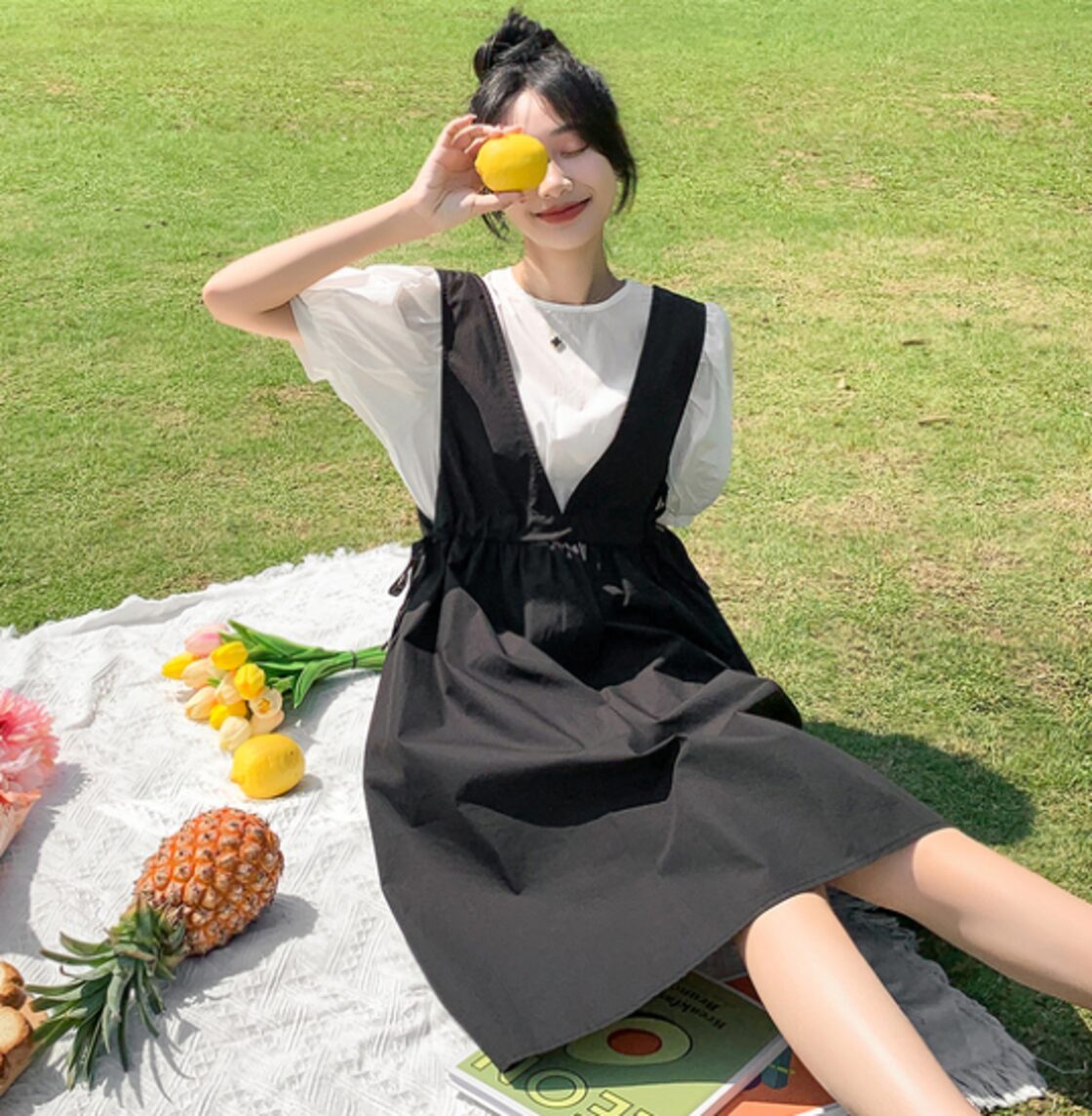 ゴルフ セットアップ風 ワンピース スカート ノースリーブポロ 春夏