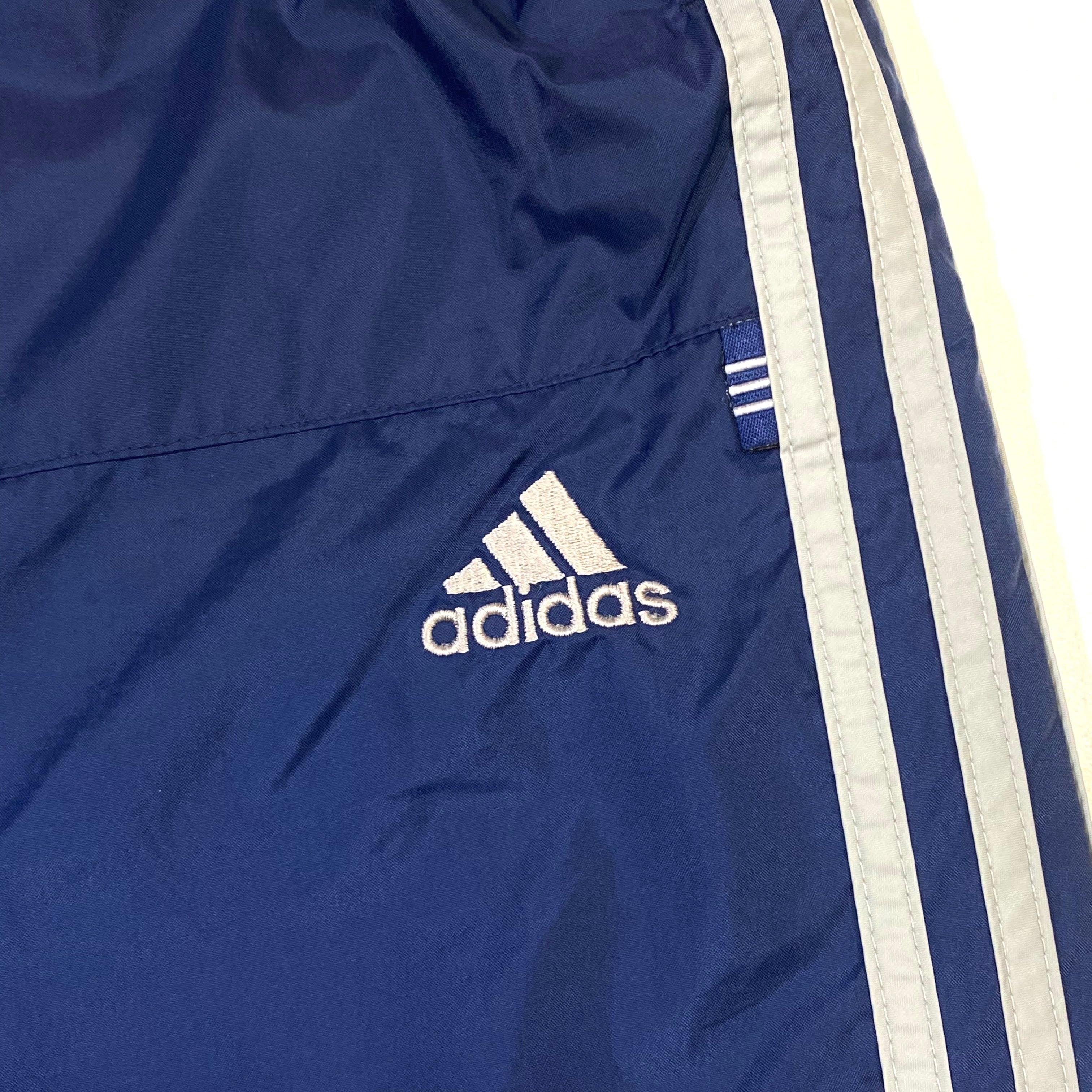 adidas アディダス ナイロンパンツ メンズL ネイビー 紺色 古着 adidas アディダス ナイロンパンツ メンズL ネイビー 紺色 古着