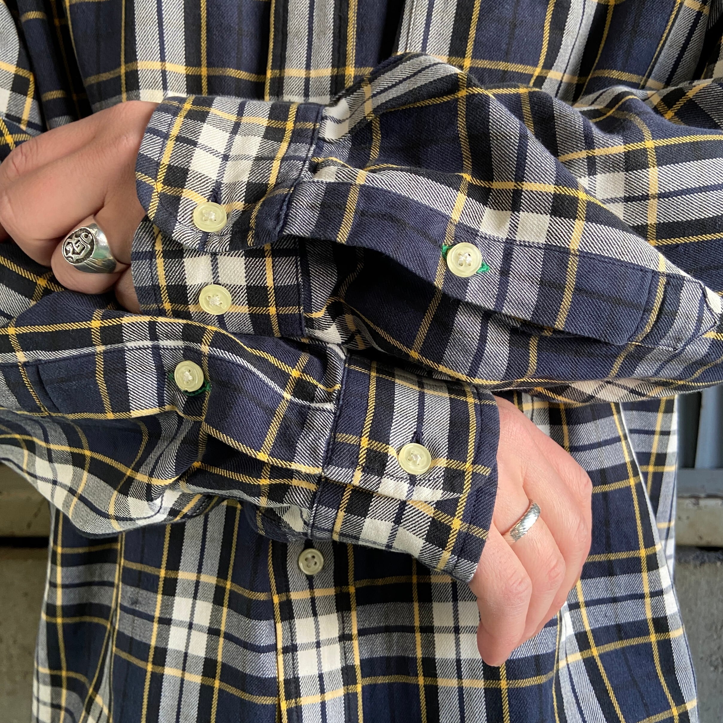 TOMMY HILFIGER トミーヒルフィガー チェックシャツ メンズL 古着 