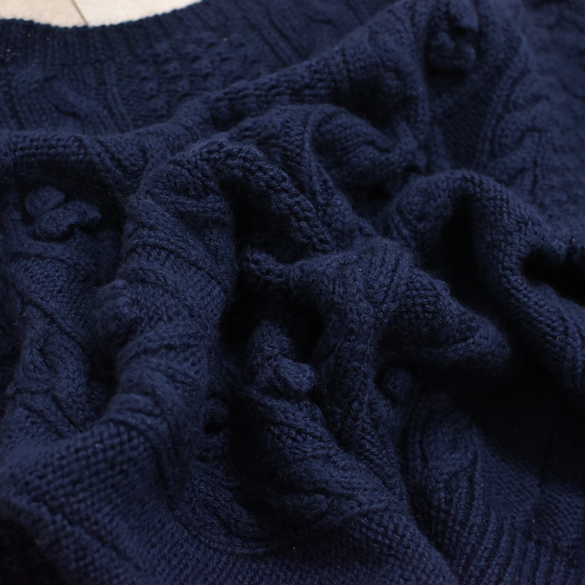 90～00s Aran pattern knit cardigan | 古着屋 grin days memory