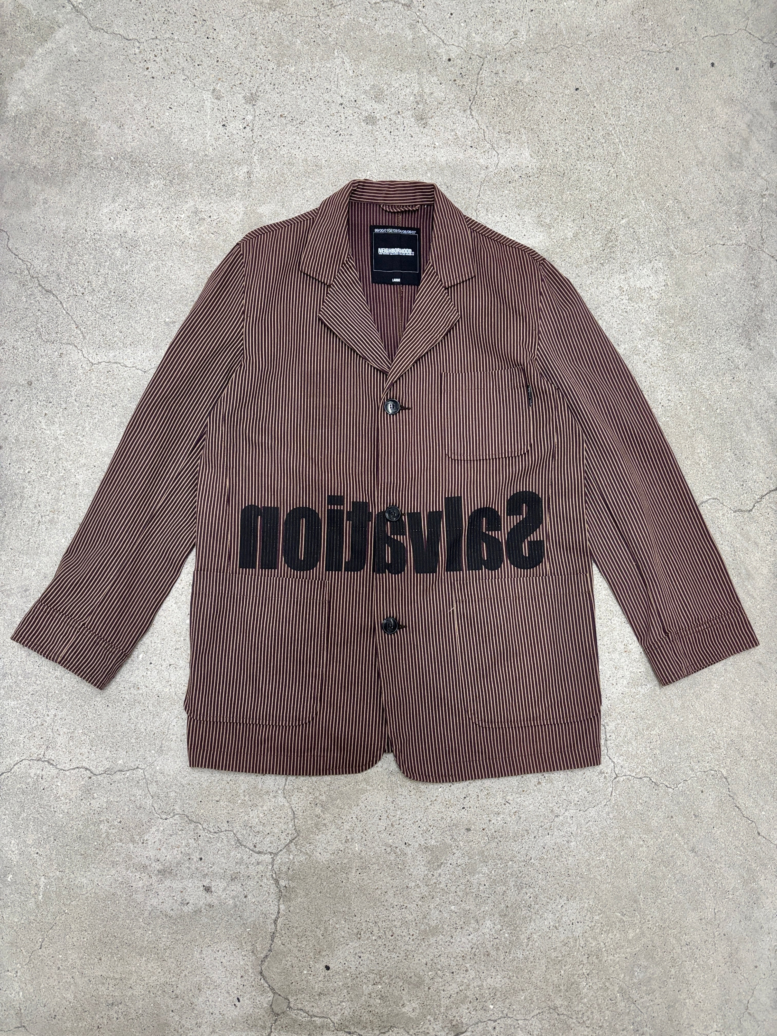 00s NEIGHBORHOOD/Salvation print Coverall Jacket/2002年製/L/カバ