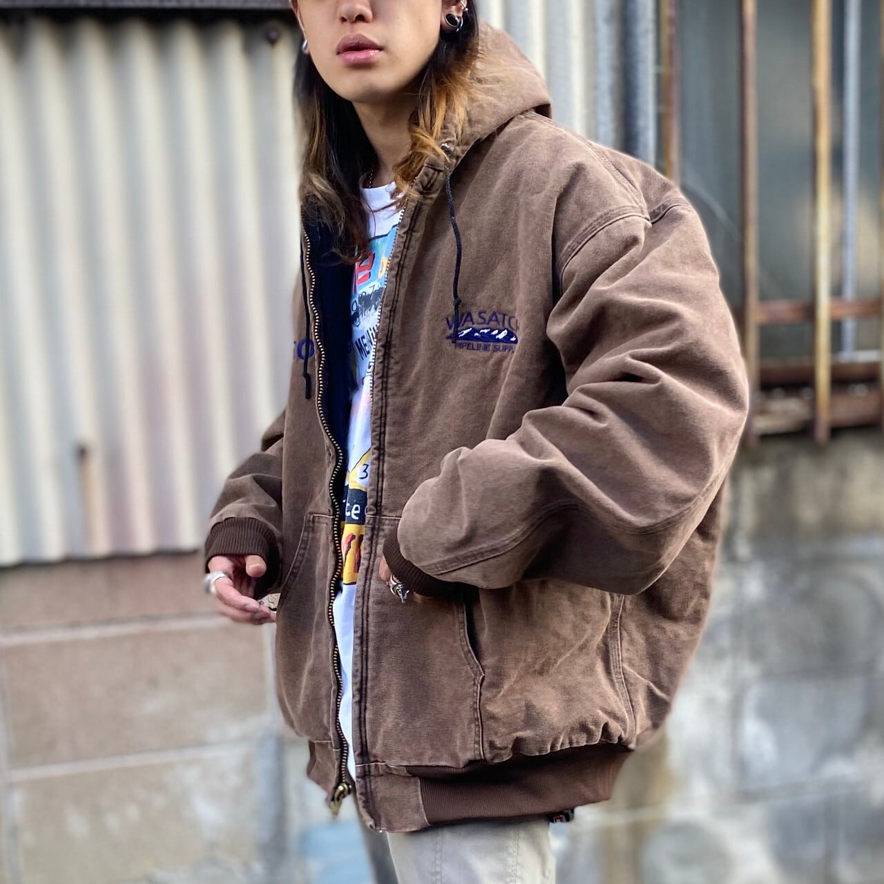 Carhartt アクティブジャケット カーハート  企業ロゴ  ダック地