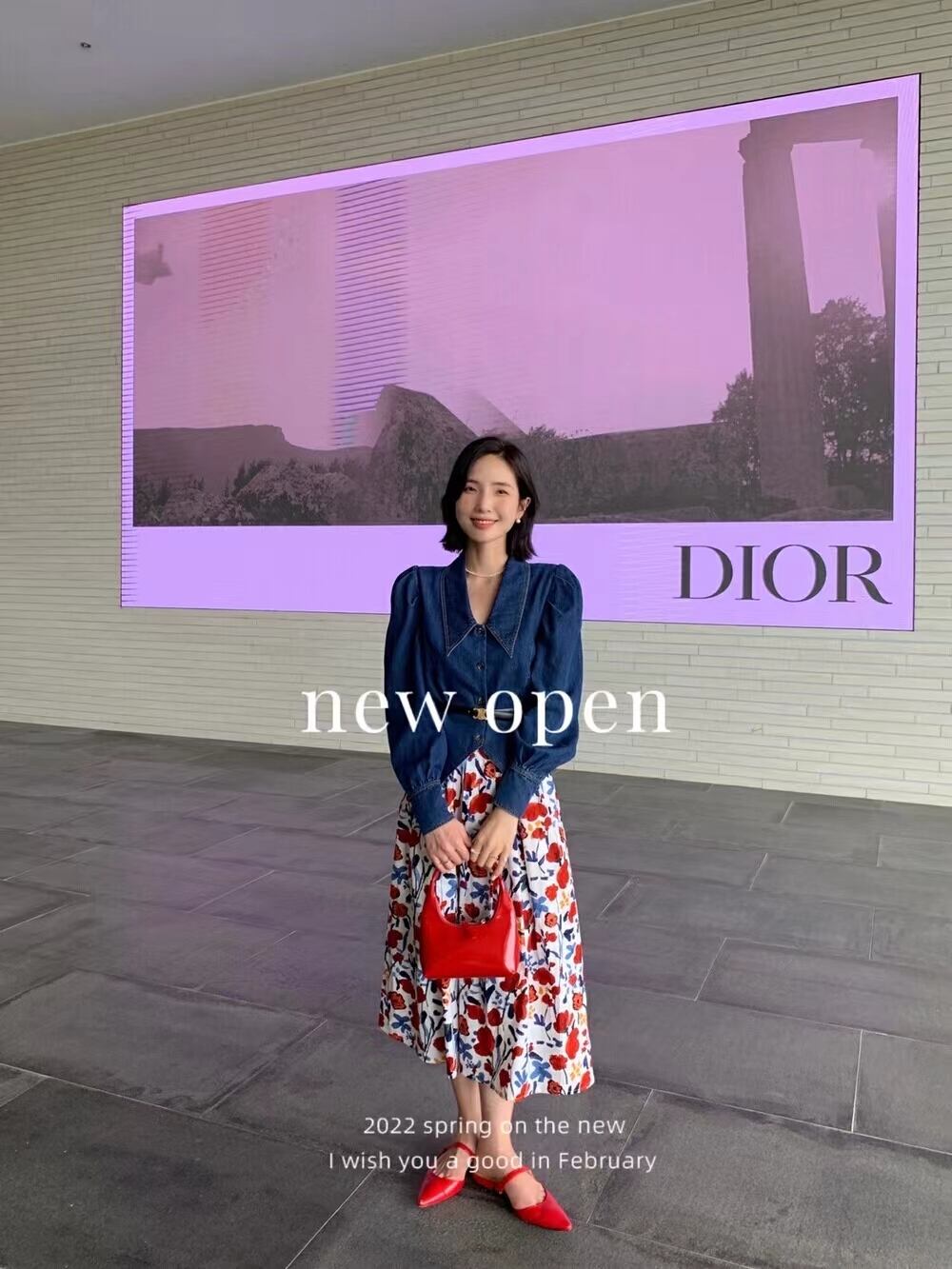 フラワープリントスカート　AJ11394-D002