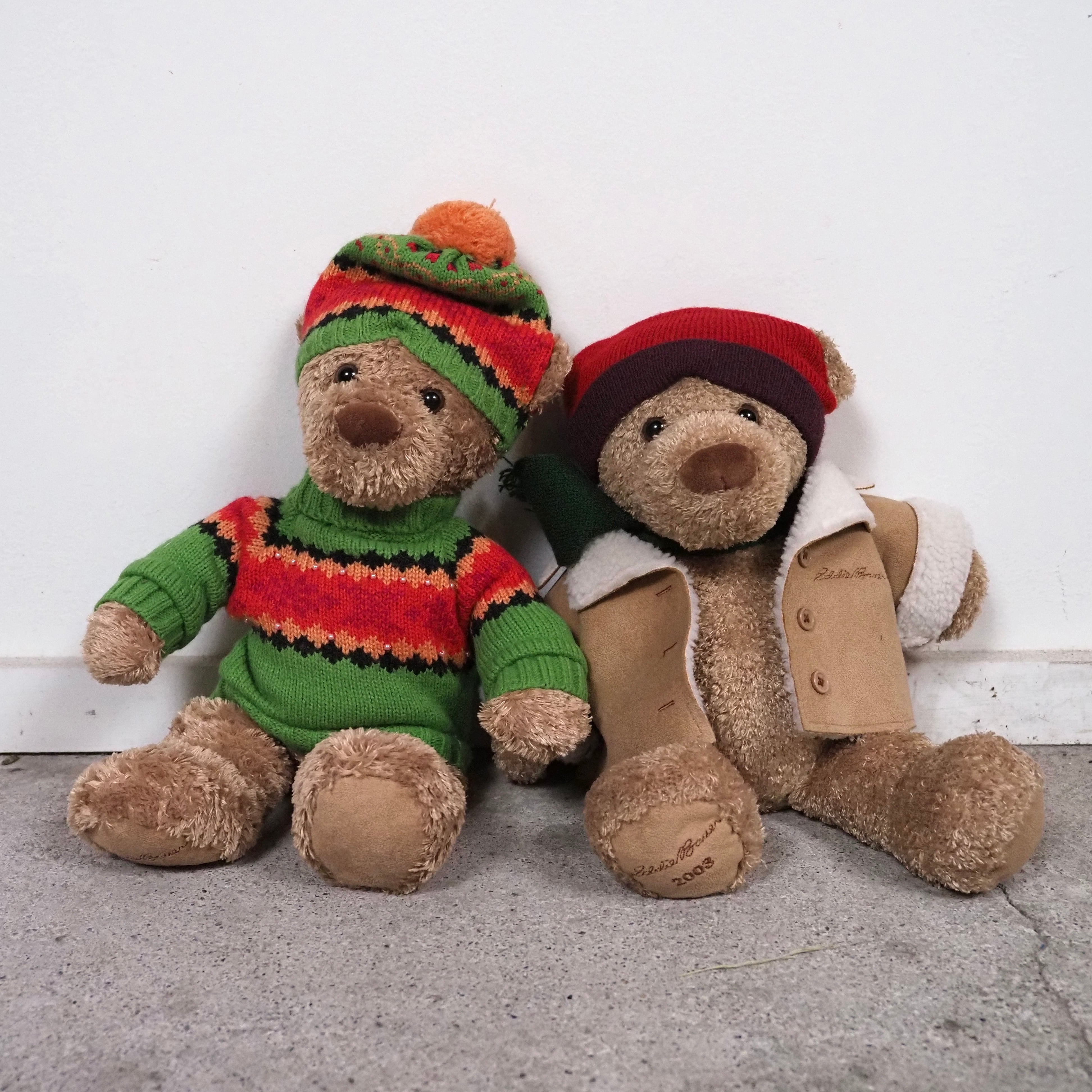 Eddie Bauer 2003/2005 Pair Stuffed Bear エディーバウアー テディベア