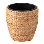 プランター 鉢入れ アジアン 観葉植物 シンプル ウォーターヒヤシンス 雑貨 インテリア 室内 ブラウン 茶色 編み かご 円型 収納 ゴミ箱 8号用 ガーデン おしゃれ リビング ダイニング 玄関 ショップ 店舗 カフェ オフィス