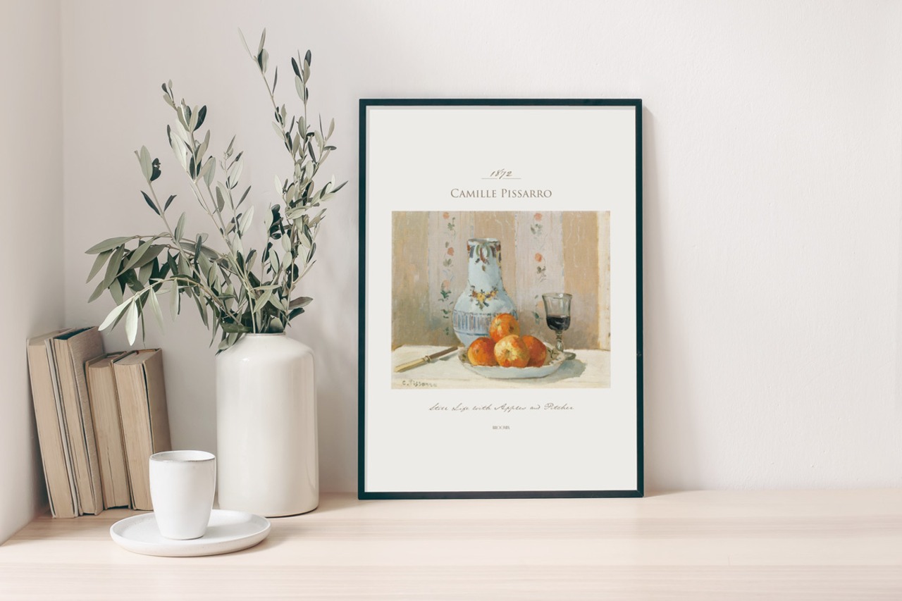 カミーユ・ピサロ りんごとピッチャーのある静物 アートポスター 静物画 名画 絵画 ポスター アートパネル 特大 AP244 - 2