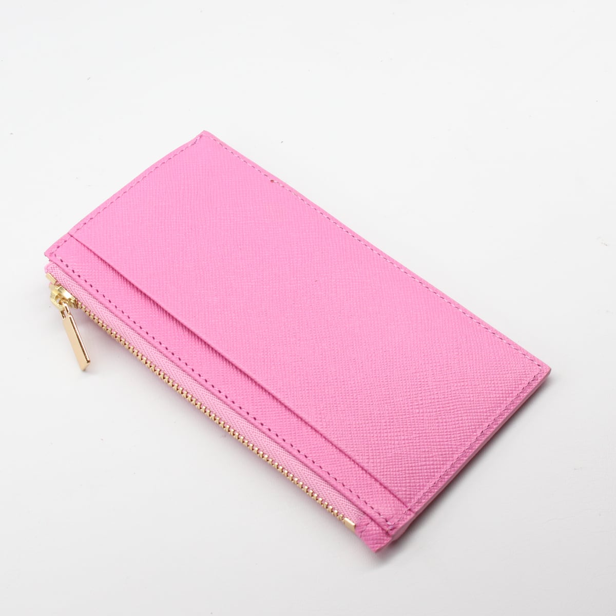 サフィアーノ型押し】フラグメントケース バイカラー ローズピンク