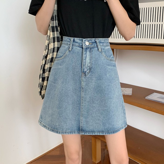 スカート ハイウェストウェストAラインサマーショート 夏物 試着室40966012884