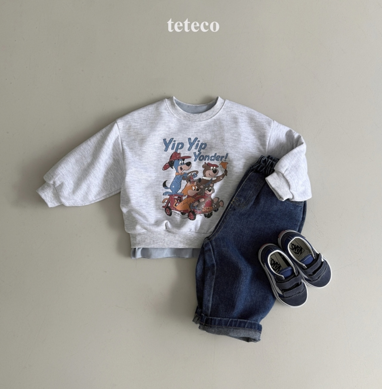 【取寄】teteco ビンテージMTM|秋服|韓国子供服| 26/AT
