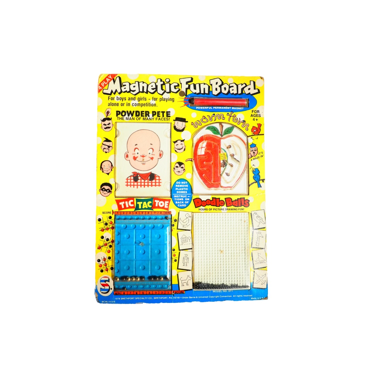 1978 Vintage Magnetic Puzzle Game Board