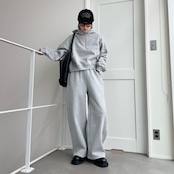 サイドパイピング裏起毛スウェットコクーンPT/グレー