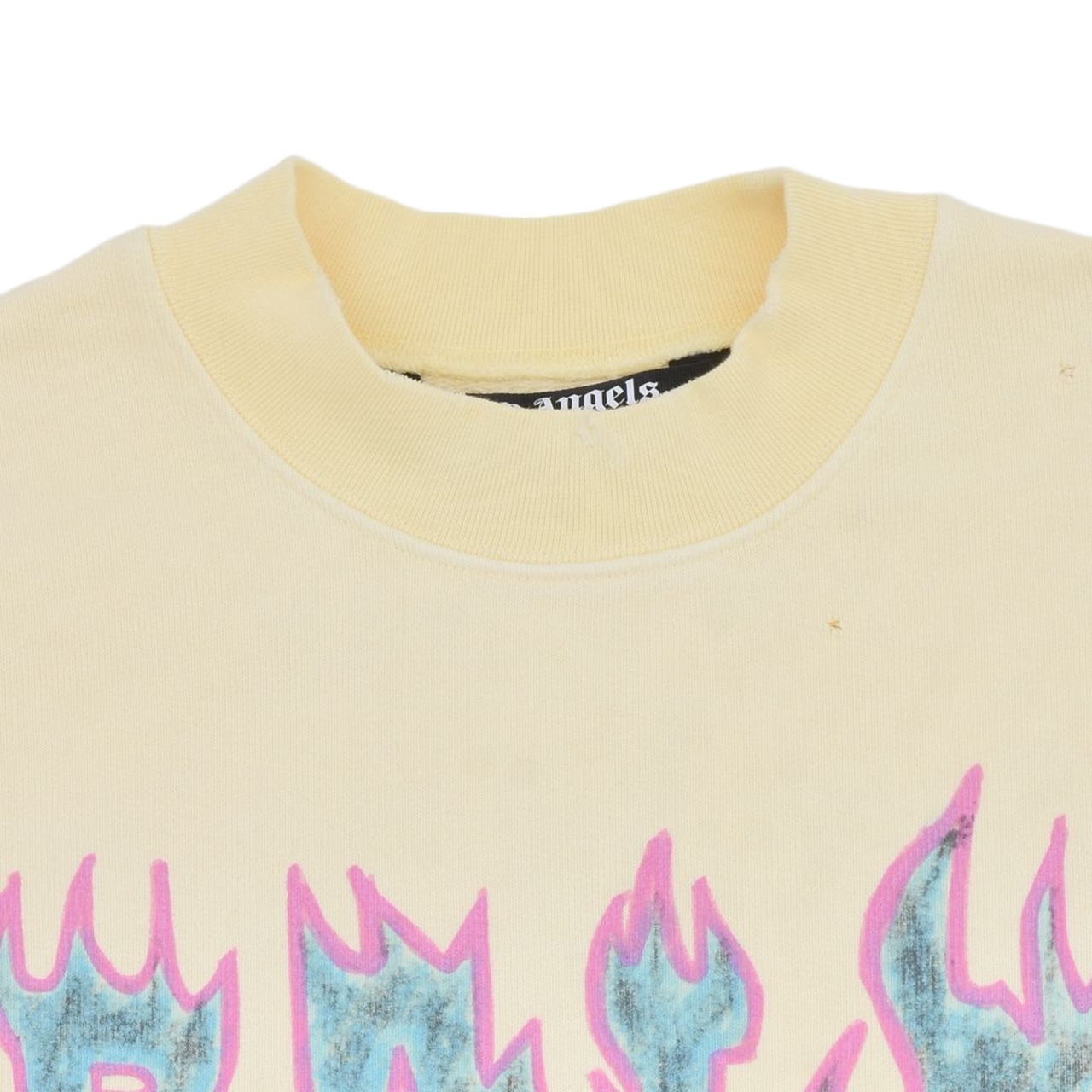 【Palm Angels】LOGO FLAMES VINT CREW(WHITE/PURPLE) - 3