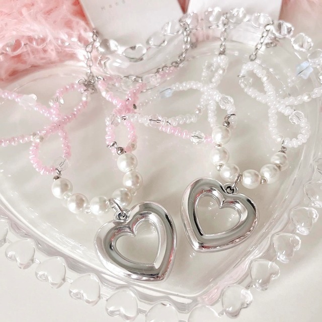 受注生産  Candy open heart necklace